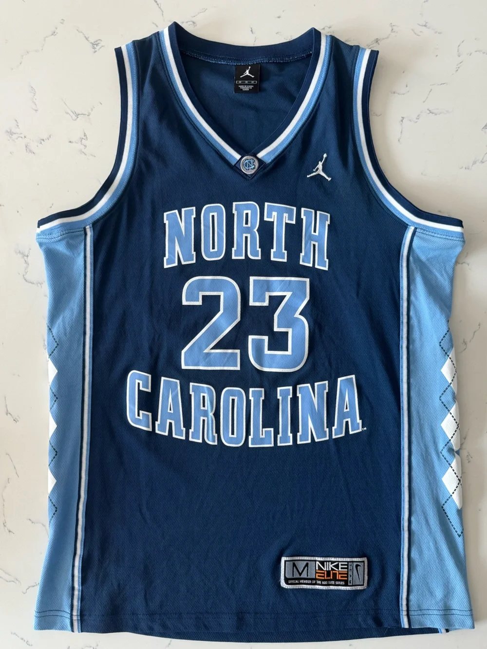 Nike Michael Jordan Navy & Carolina Blue North Carolina 23 Basketball Jersey